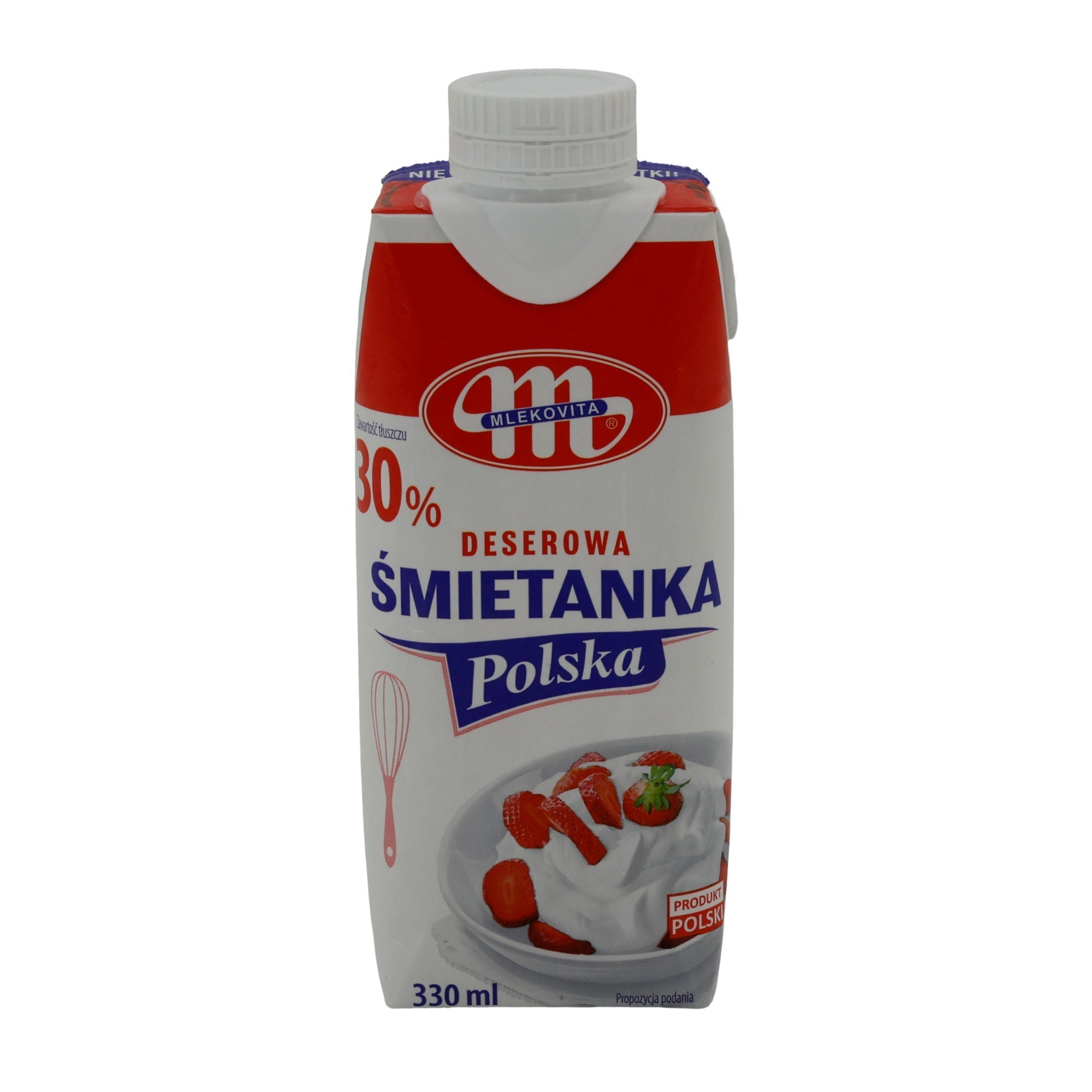 Dessert-Sahne Mlekovita | Sahne | 30 %, Polnische Sahne für süße Kreationen | 330 ml MLEKOVITA